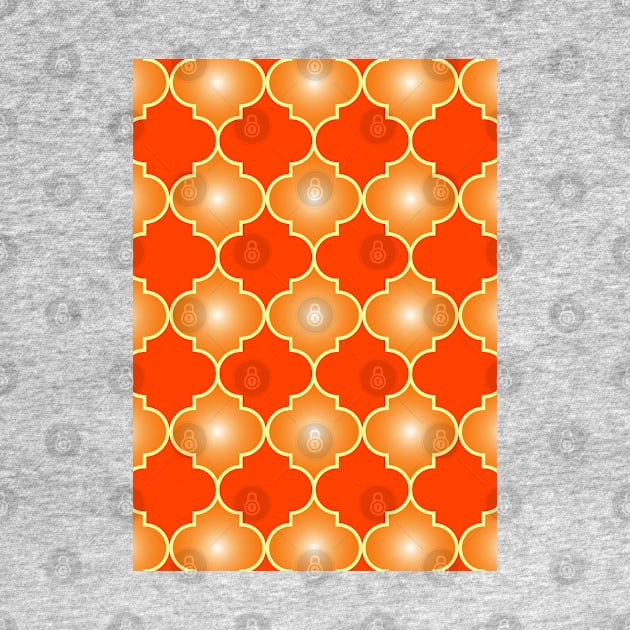 Orange Islamic Geometric - Orange Islamic Pattern - Orange Islamic Pattern Geometric by Tilila